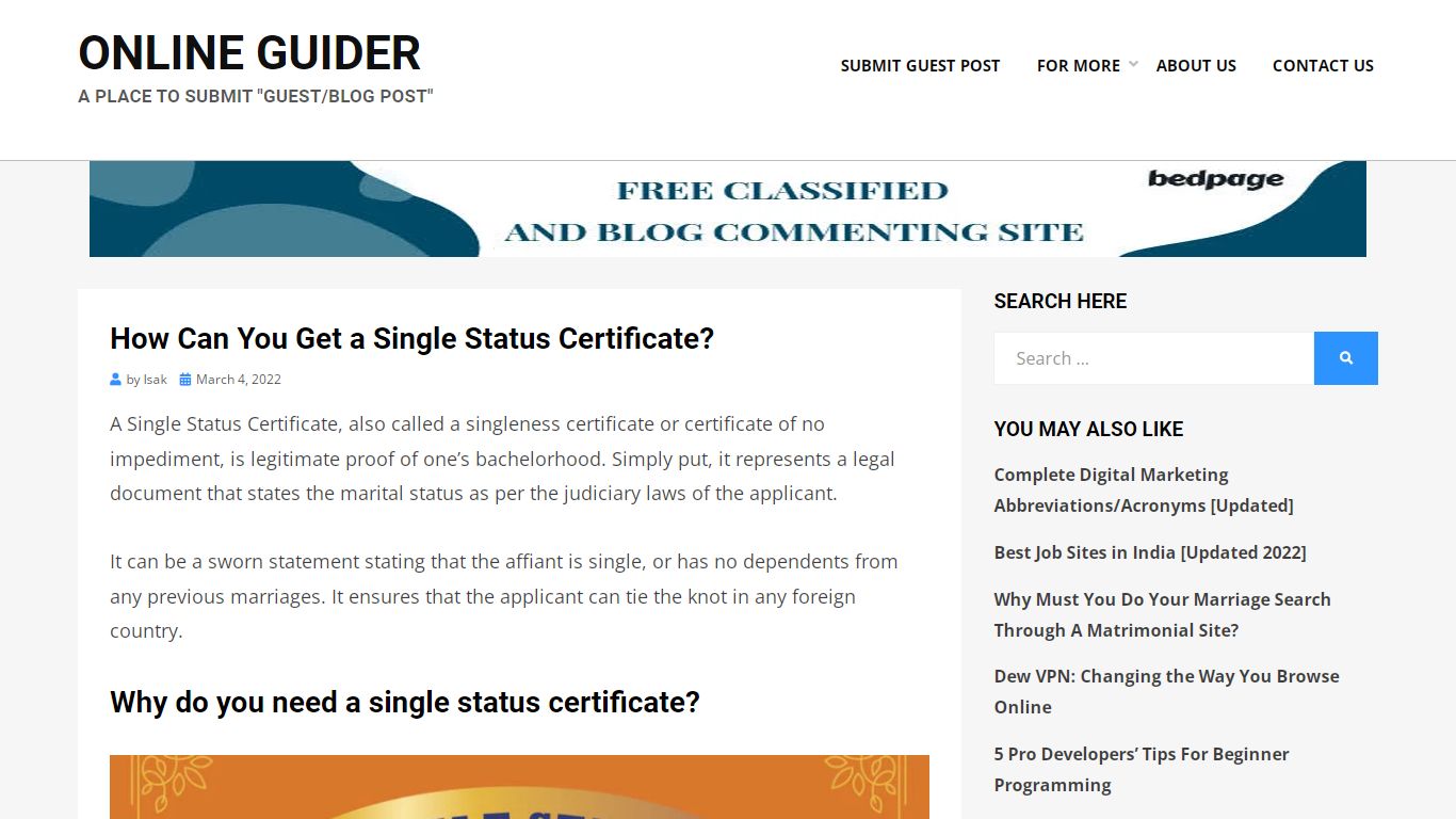 How Can You Get a Single Status Certificate? - Online Guider