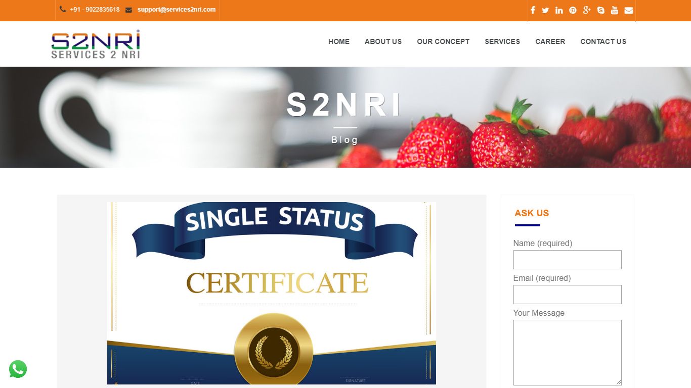 How NRIs Can Get Single Status Certificate from United States?