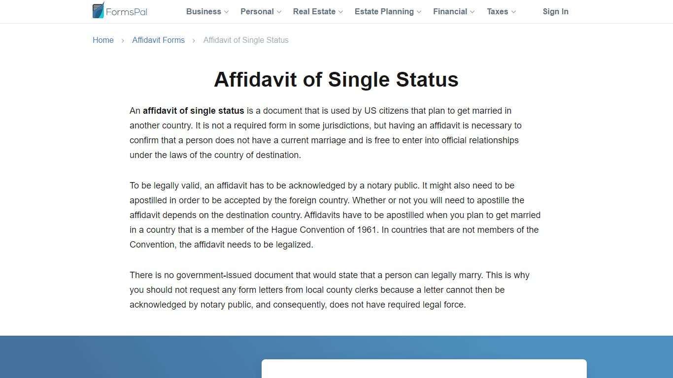 Free Single Status Affidavit Form [Fillable PDF Template] - FormsPal